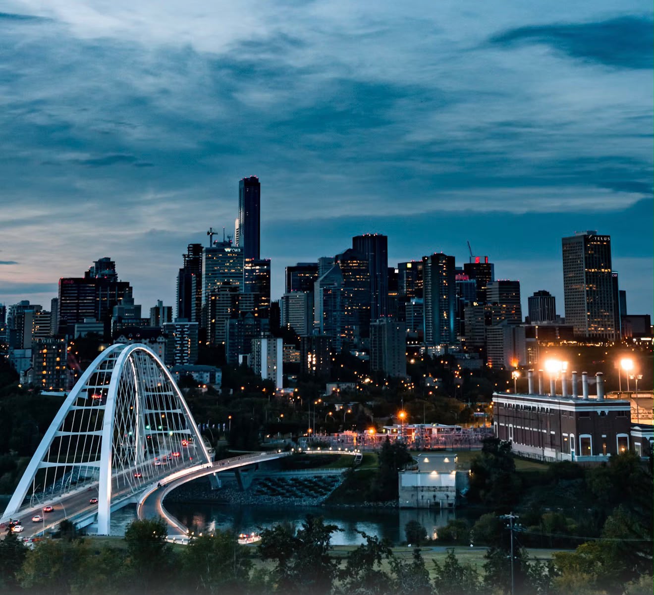 Edmonton skyline at dusk