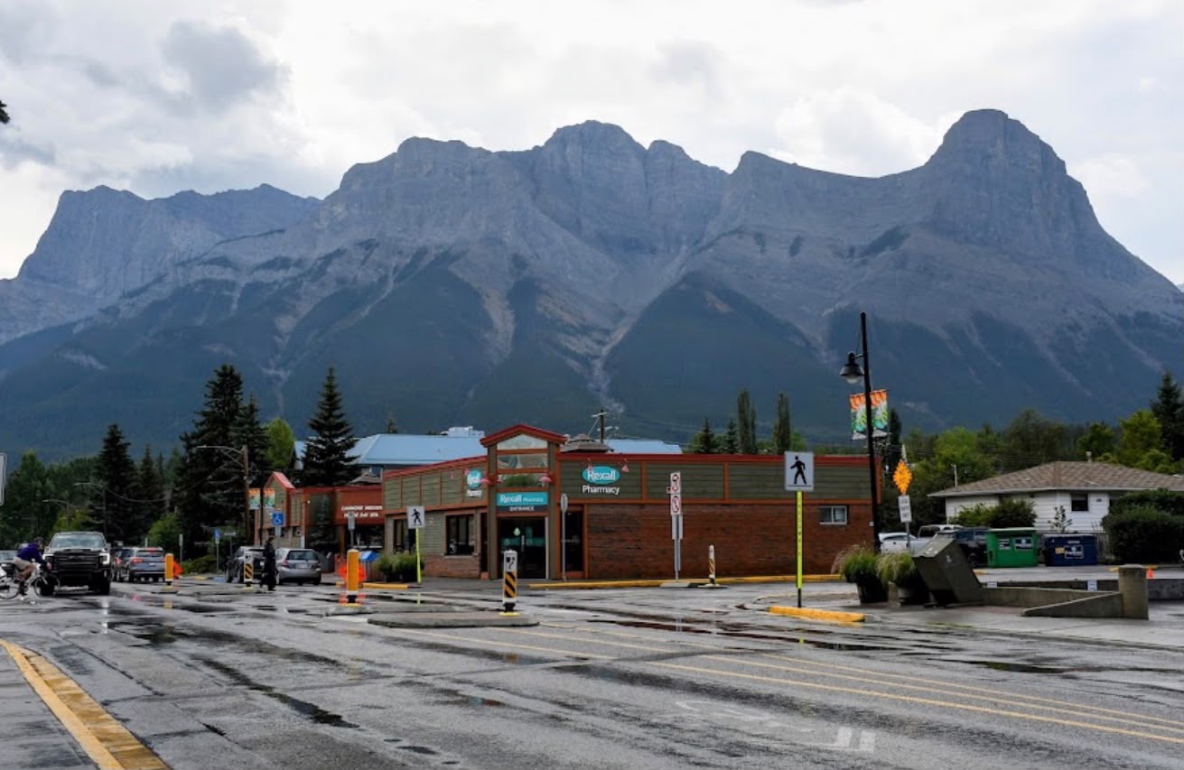 A small Alberta community beneath the Rocky Mountains